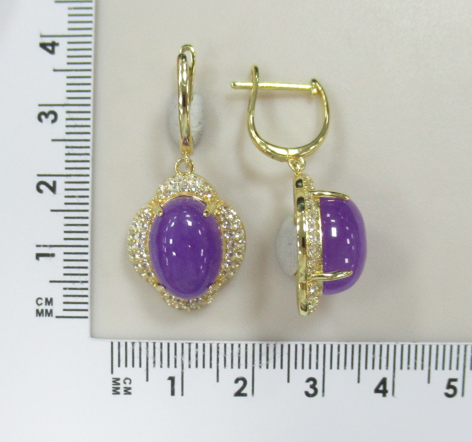 Серебряные серьги с лавандовыми жадеитами